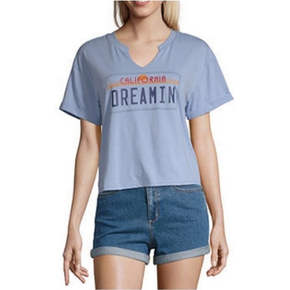 Youth in revolt blue California crop top size L